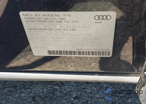 2017 Audi Q5 2.0T Premium z USA, uszkodzony, nr VIN WA1C2AFP7HA075098